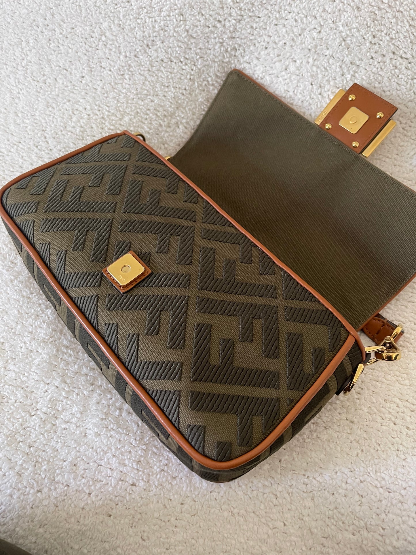 FENDI ZUCCA GREEN BAGUETTE