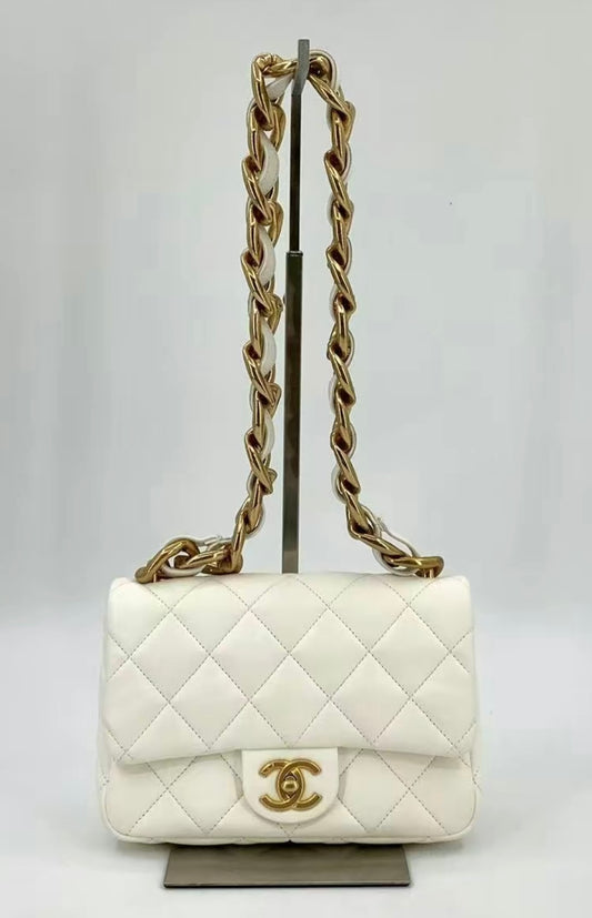 PRE-OWNED CHANEL FUNKY TOWN CROSSBODY QUILTED LAMBSKIN