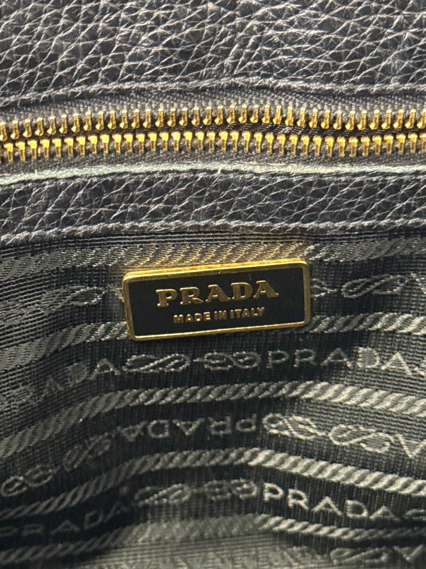 BLACK PRADA SHOULDER BAG GOLD HARDWARE