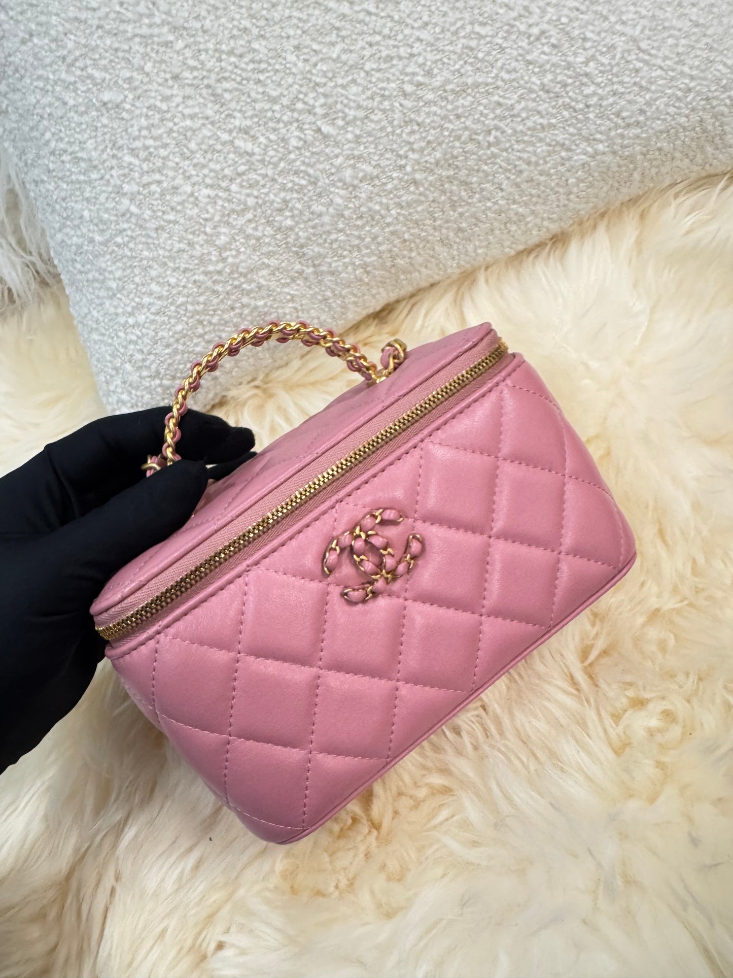 Chanel Vanity Box Pink Gold Top Handle