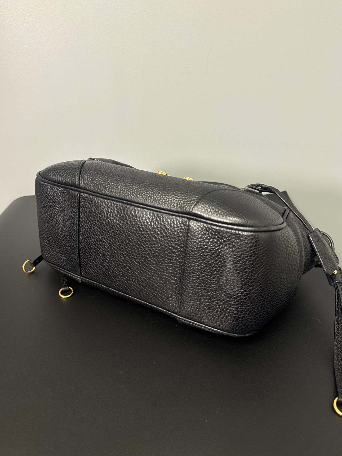 BLACK PRADA SHOULDER BAG GOLD HARDWARE