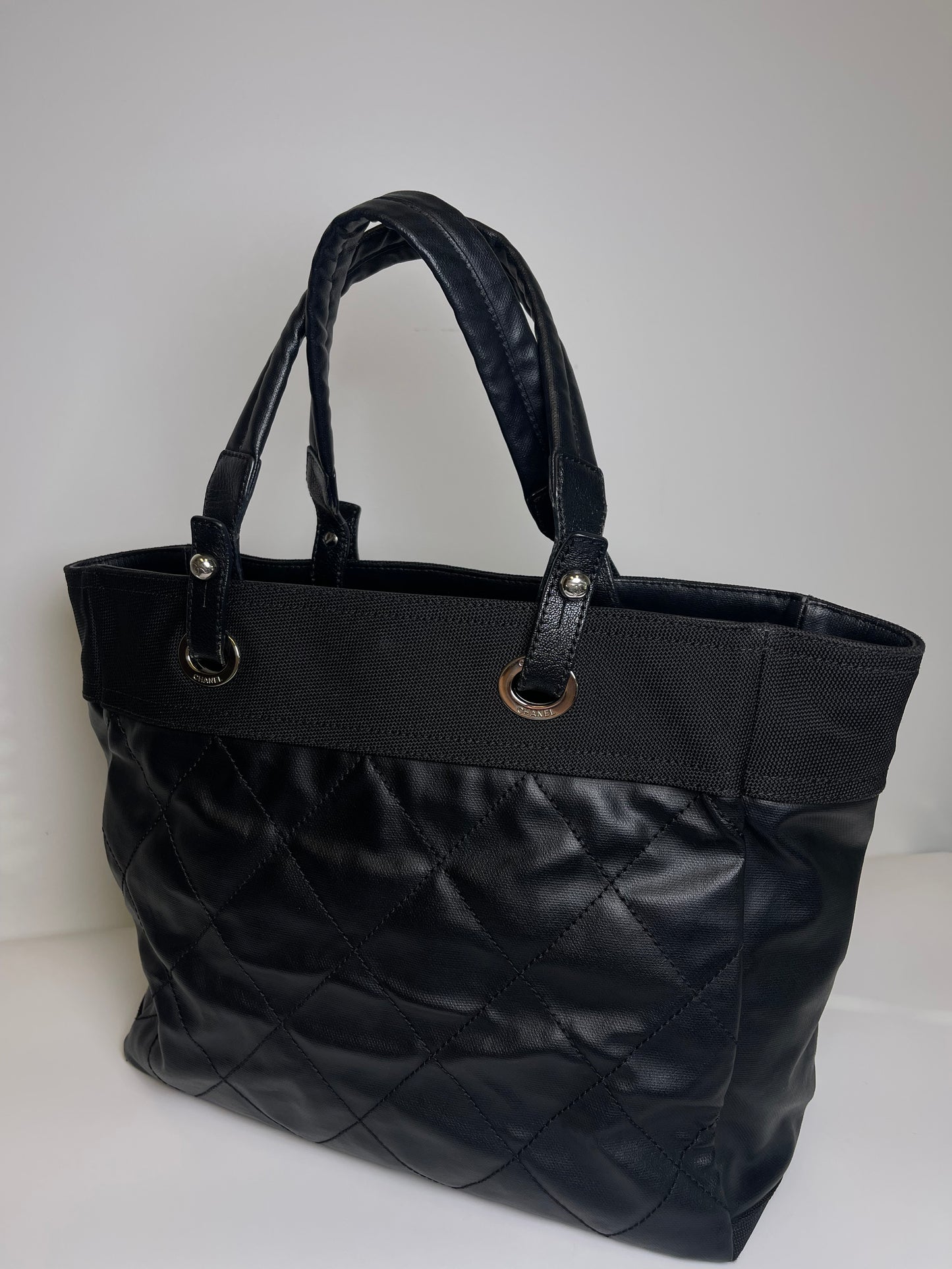 VINTAGE CHANEL COATED CANVAS TOTE