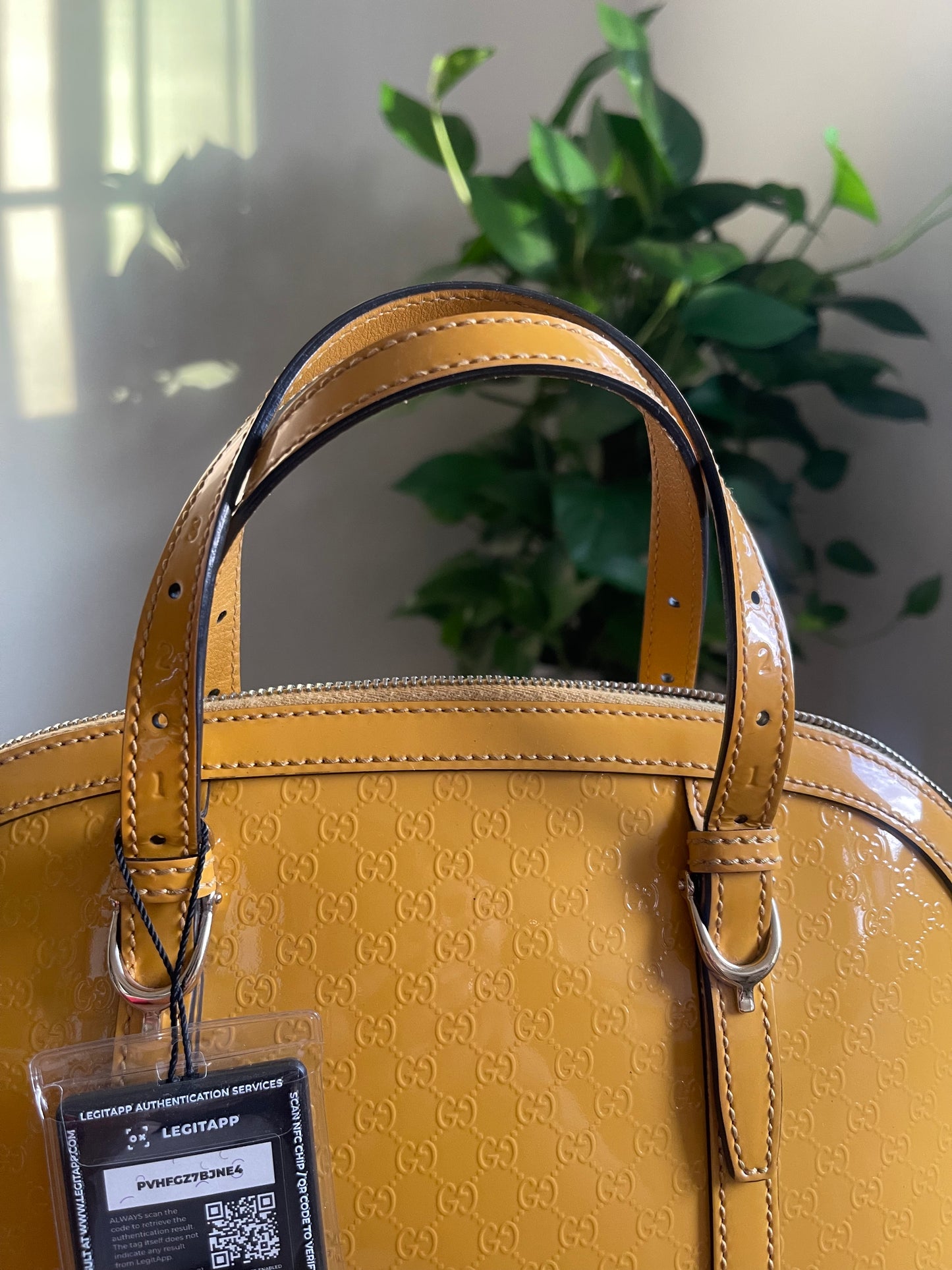 GUCCI PATENT YELLOW CROSSBODY
