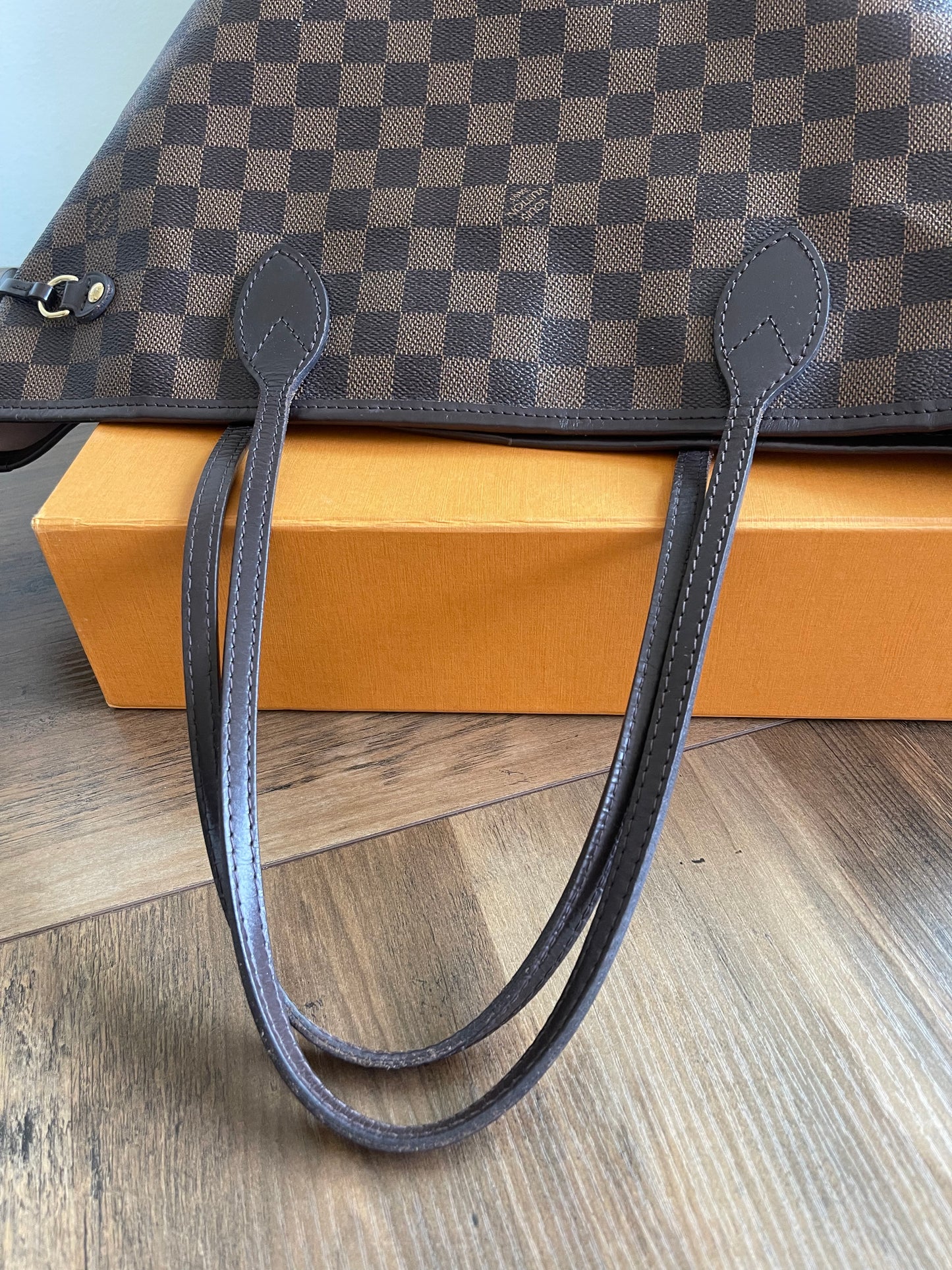 LV DAMIER EBENE PINK INTERIOR WITHOUT POUCH PRE-OWED