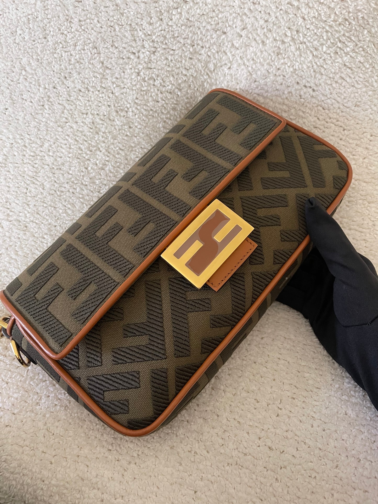 FENDI ZUCCA GREEN BAGUETTE