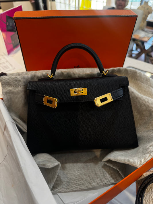 HERMES MINI EPSOM KELLY SELLIER ll 20 CALF LEATHER SATCHEL