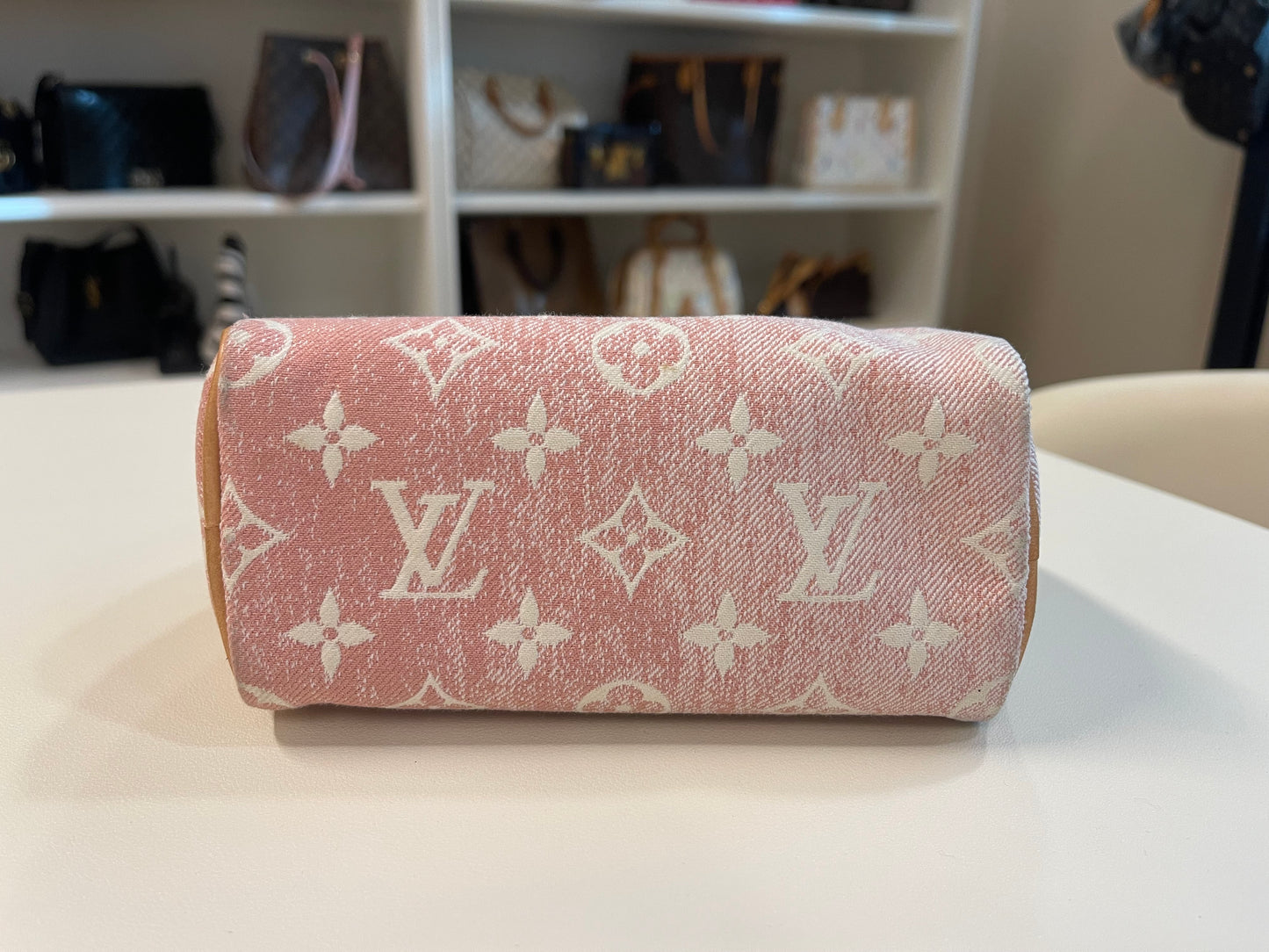 LV PINK NANO SPEEDY DENIM CROSSBODY