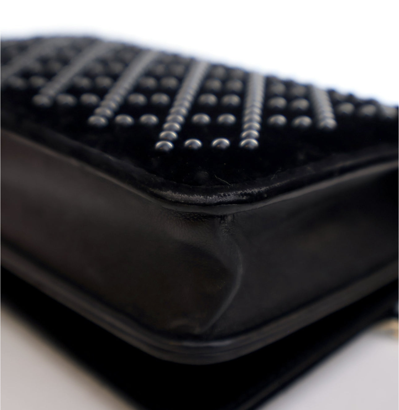 CHANEL VELVET EMBELLISHED WOC BLACK