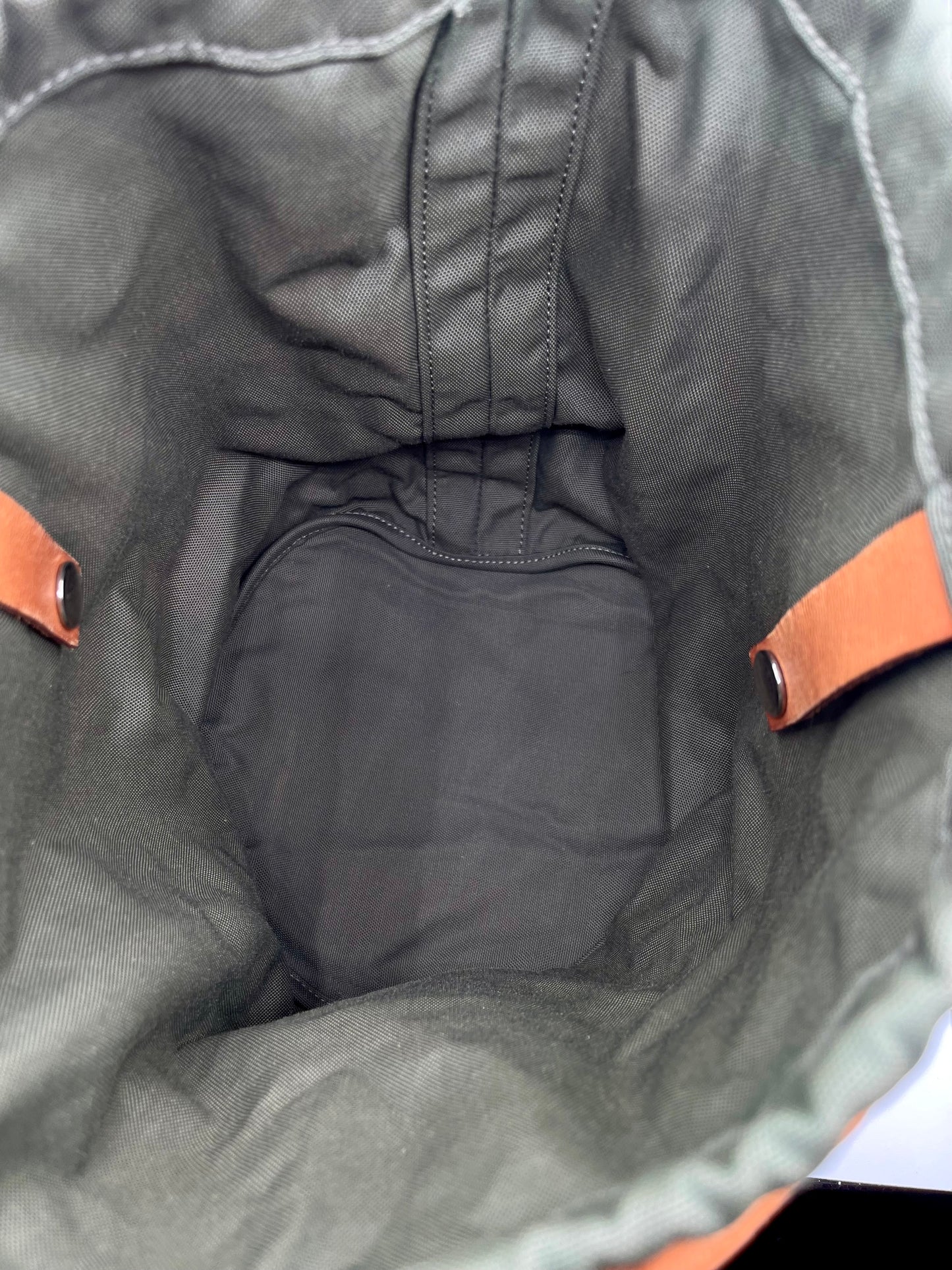ORANGE HERMES CANVAS BUCKET BAG