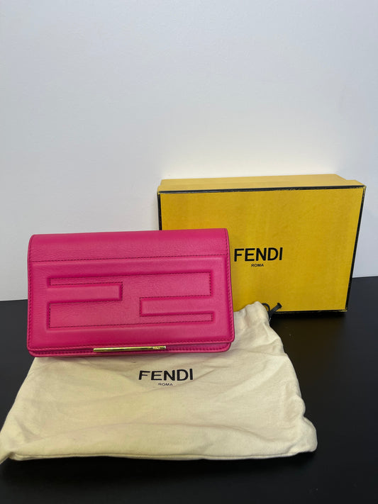 PINK FENDI WALLET ON CHAIN FULL SET
