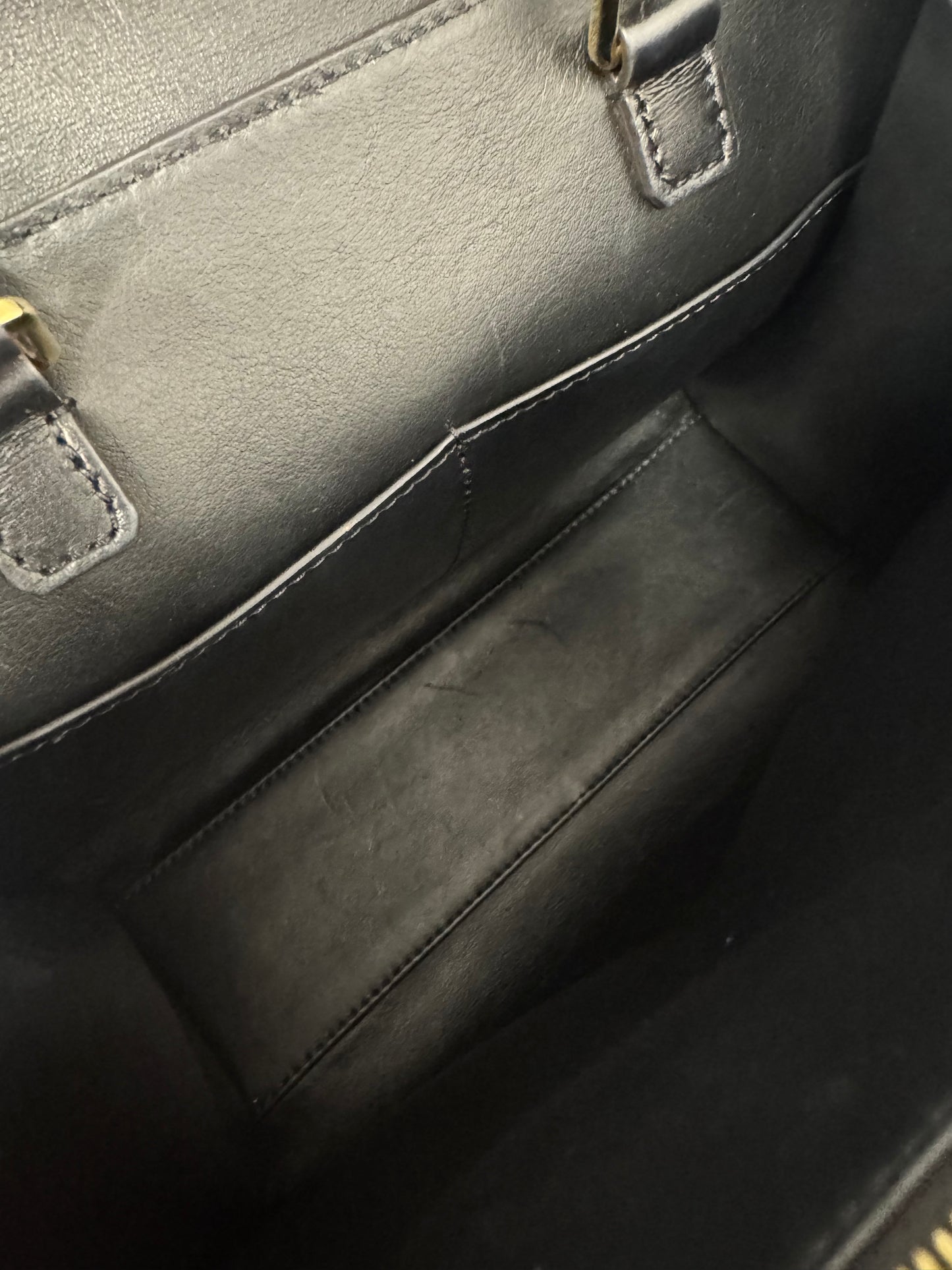 LOUIS VUITTON BLACK STEAMER WITH GOLD CHAIN