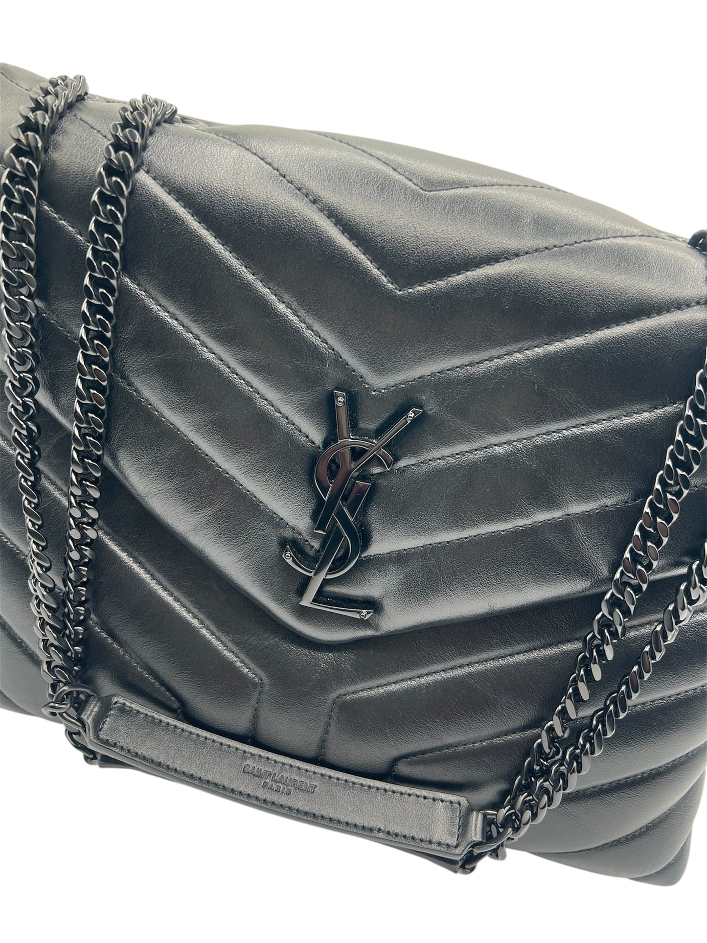 GORGEOUS! YSL LOULOU quilted leather shoulder bag-Large size