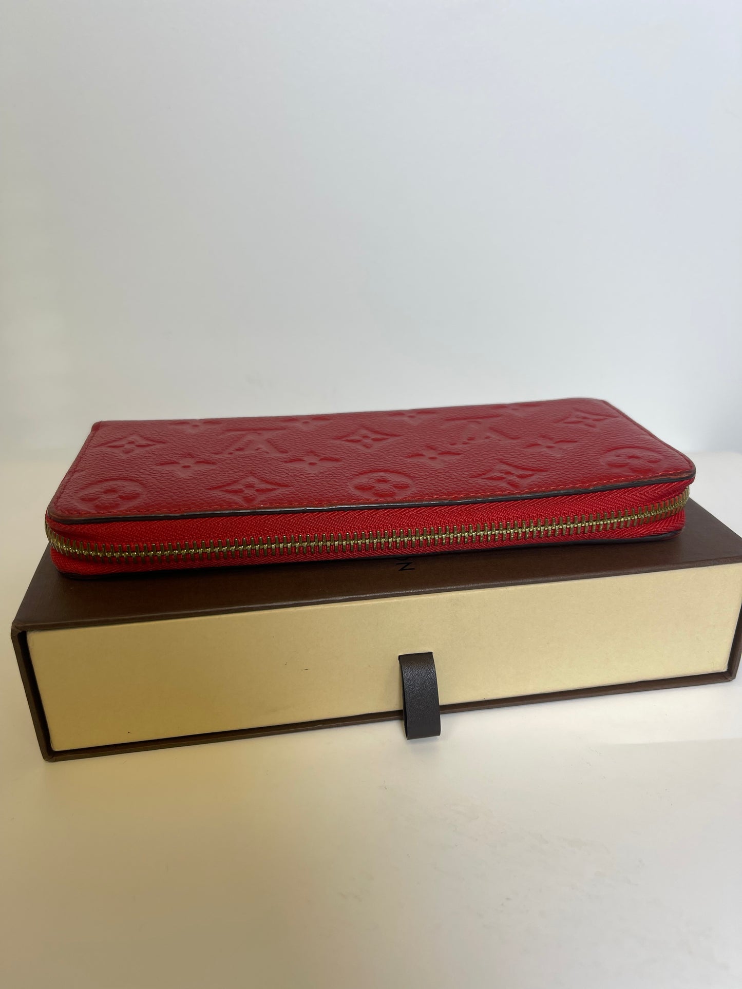 Louis Vuitton Red monogram Empriente Leather Long Wallet ￼