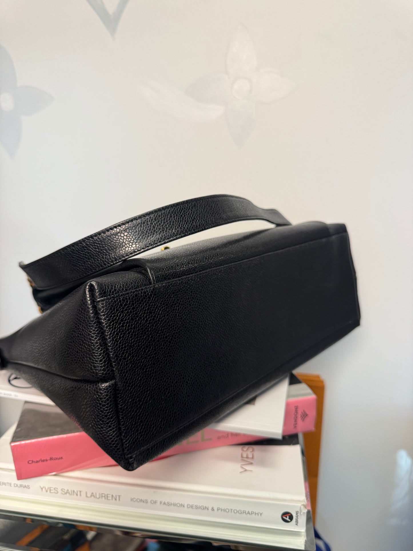 CHANEL CAVIAR BLACK TOTE GOLD HARDWARE