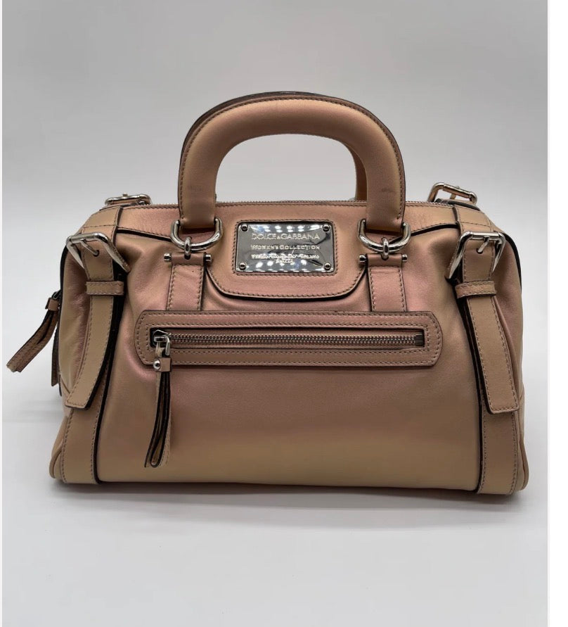 D&G GOLD IRIDESCENT MISS EASY BOWLER BAG