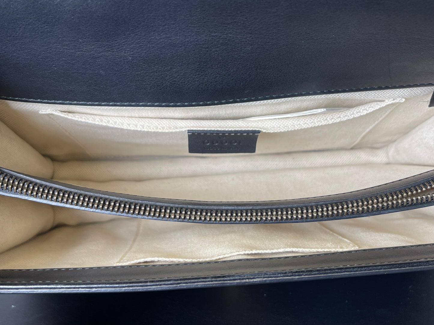GUCCI BLACK SHOULDER BAG STUDDED GOLD HARDWARE