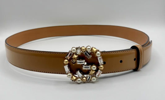 WOMENS GUCCI BELT WITH RHINESTONES
