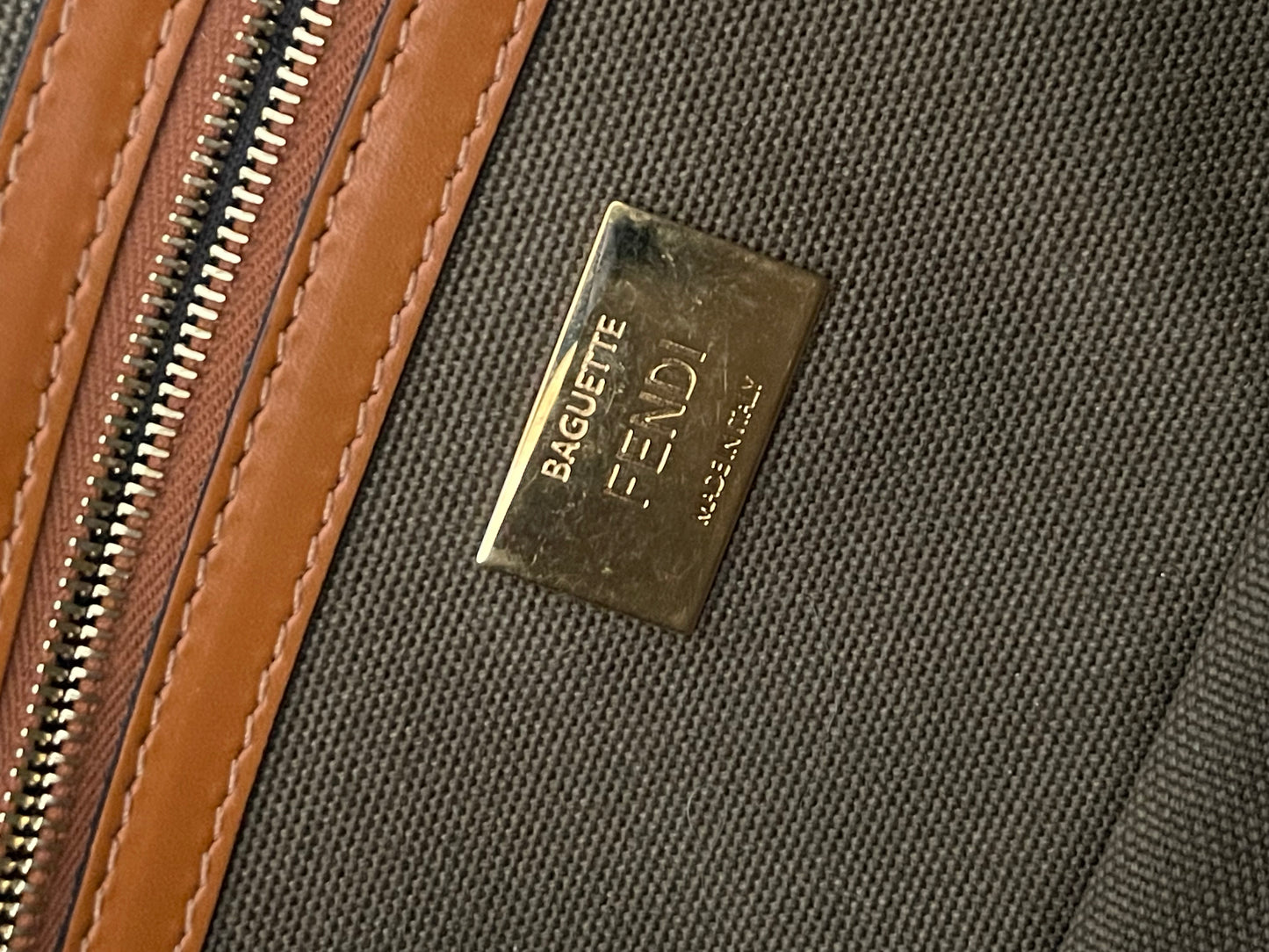 FENDI ZUCCA GREEN BAGUETTE