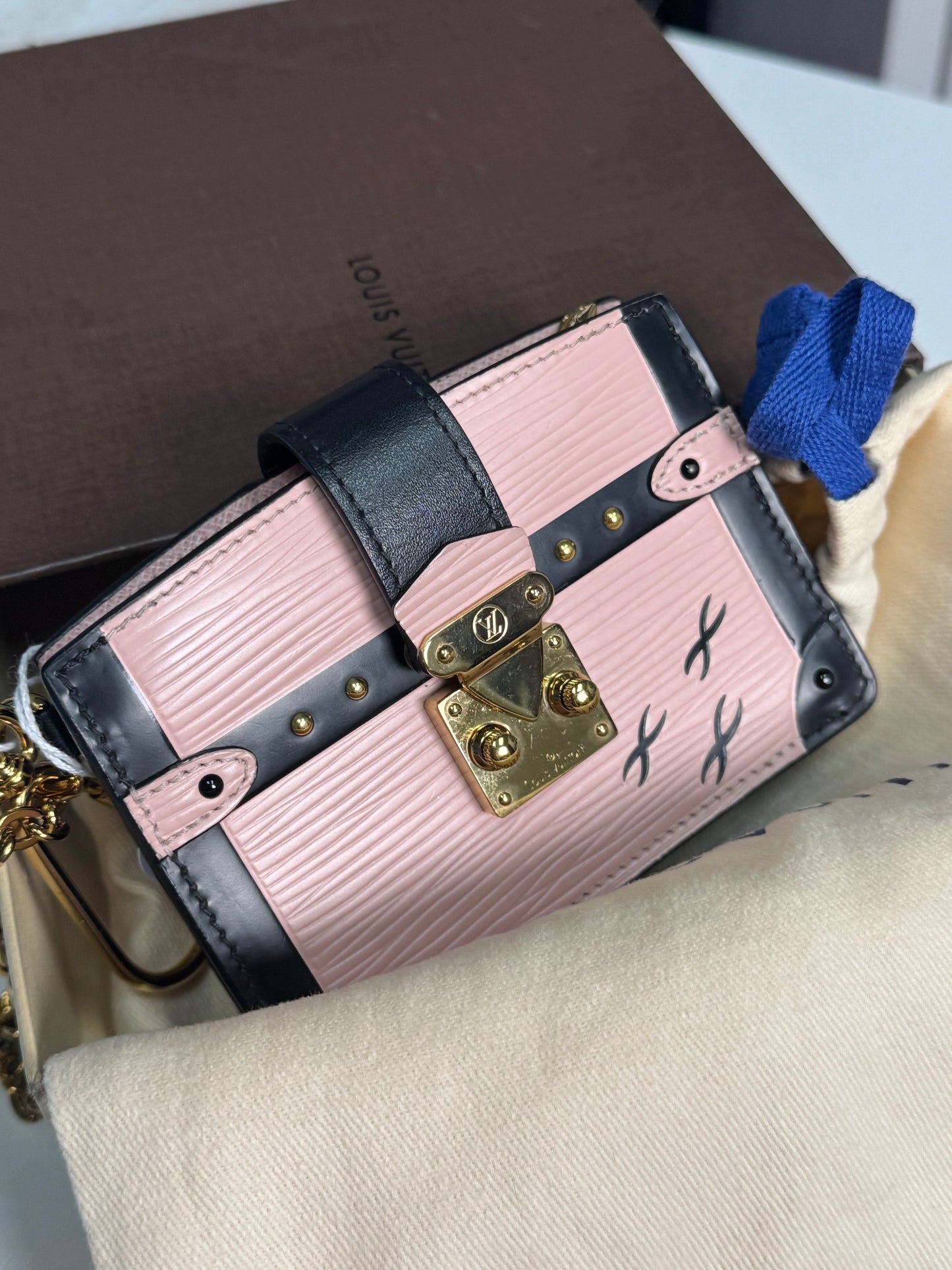 LOUIS VUITTON EPI PINK TRUNK KEY HOLDER