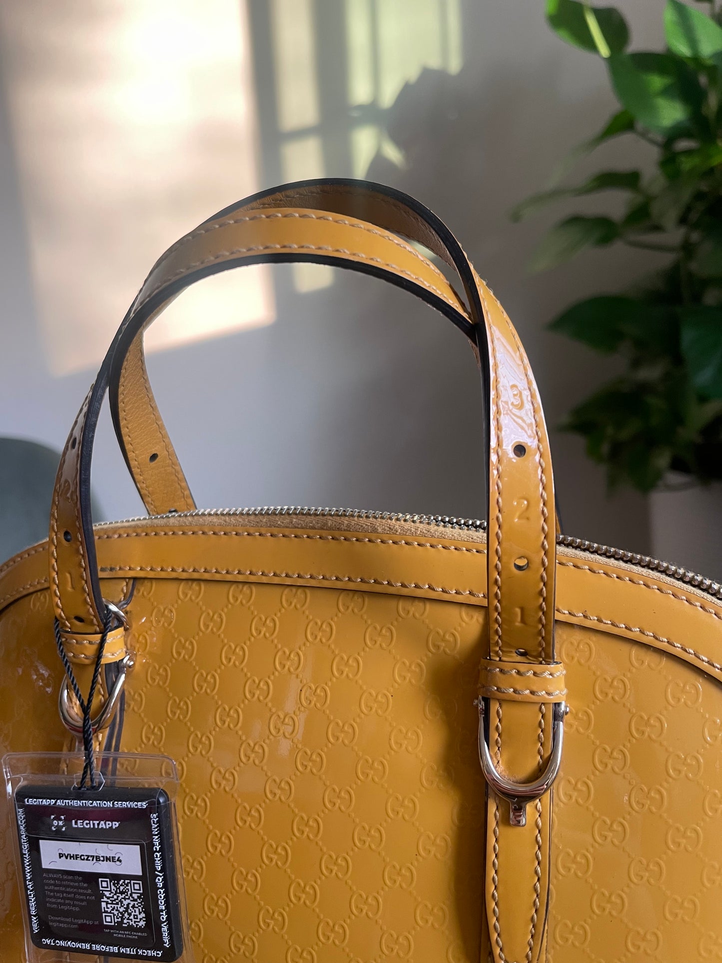 GUCCI PATENT YELLOW CROSSBODY