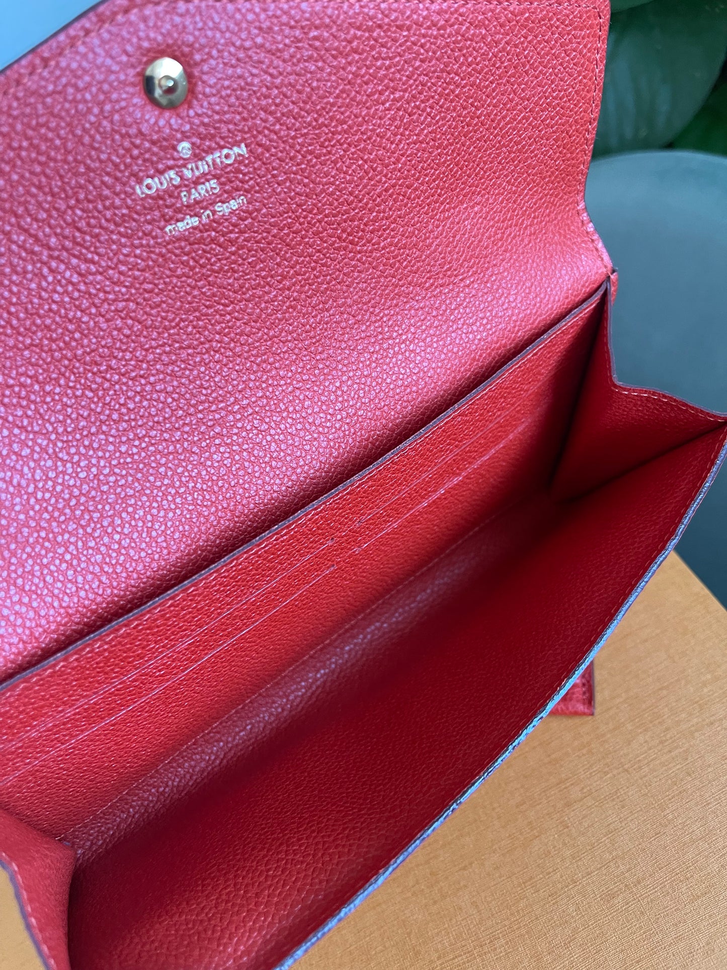 LOUIS VUITTON RED BI FOLD WALLET WITH INSERT