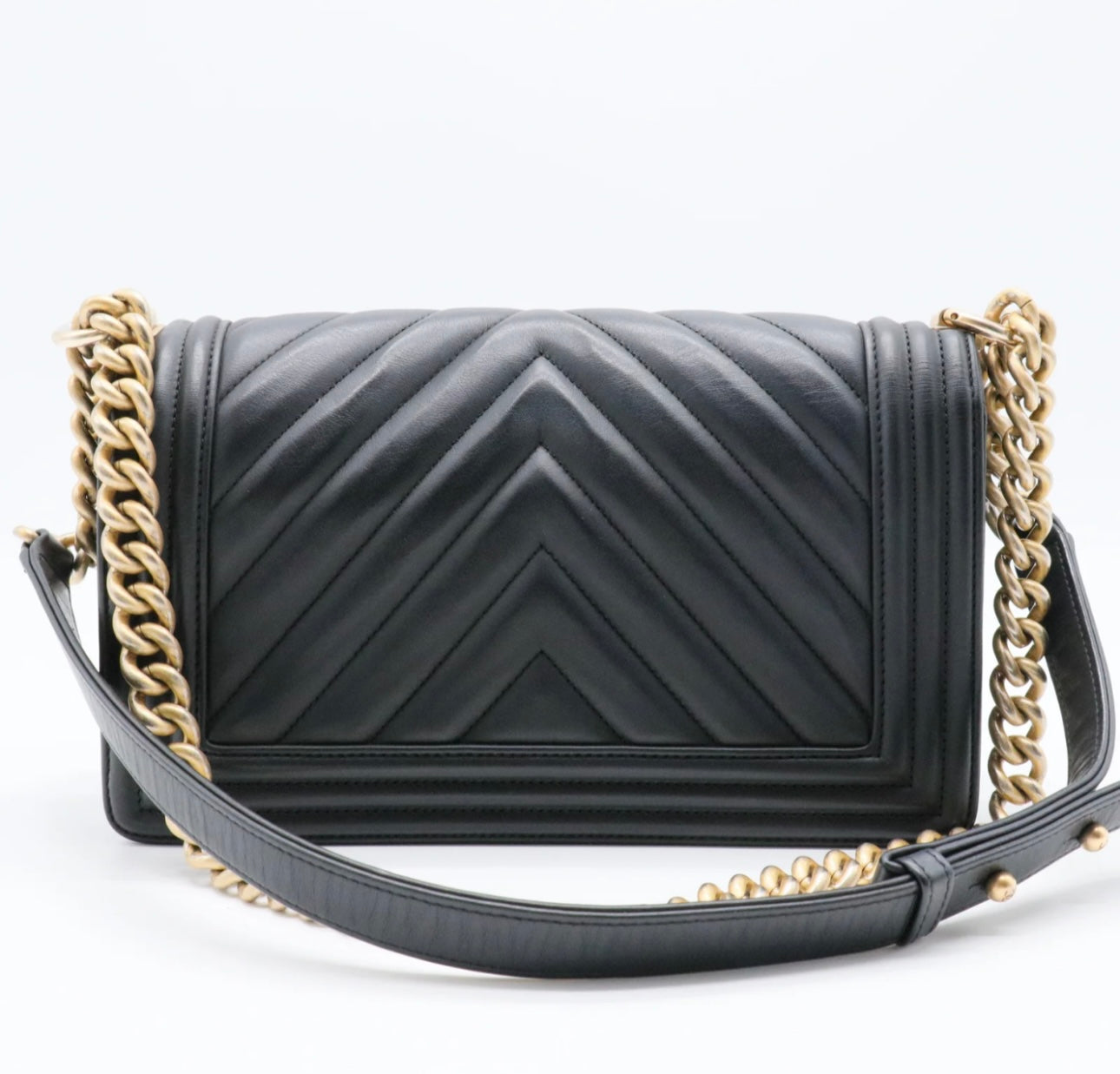 MEDIUM CHANEL BLACK LAMBSKIN BOY BAG