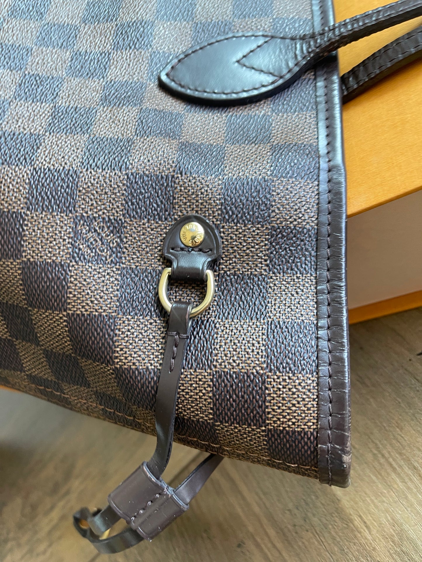 LV DAMIER EBENE PINK INTERIOR WITHOUT POUCH PRE-OWED