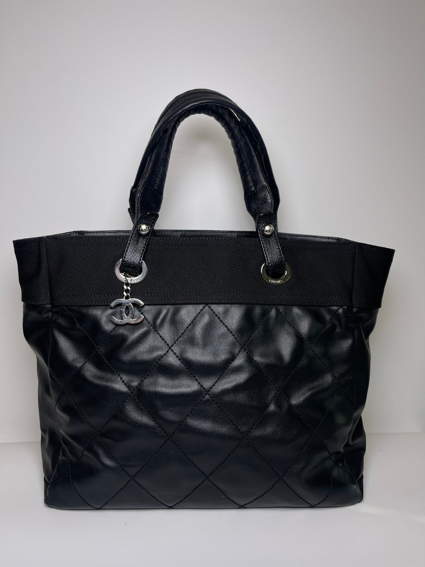 VINTAGE CHANEL COATED CANVAS TOTE