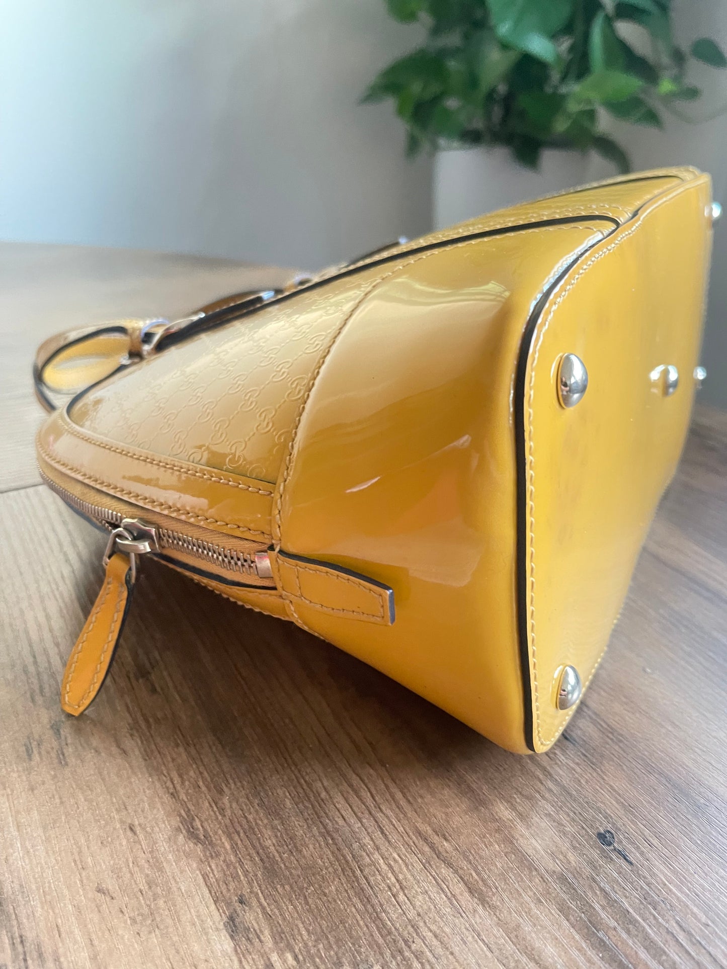 GUCCI PATENT YELLOW CROSSBODY