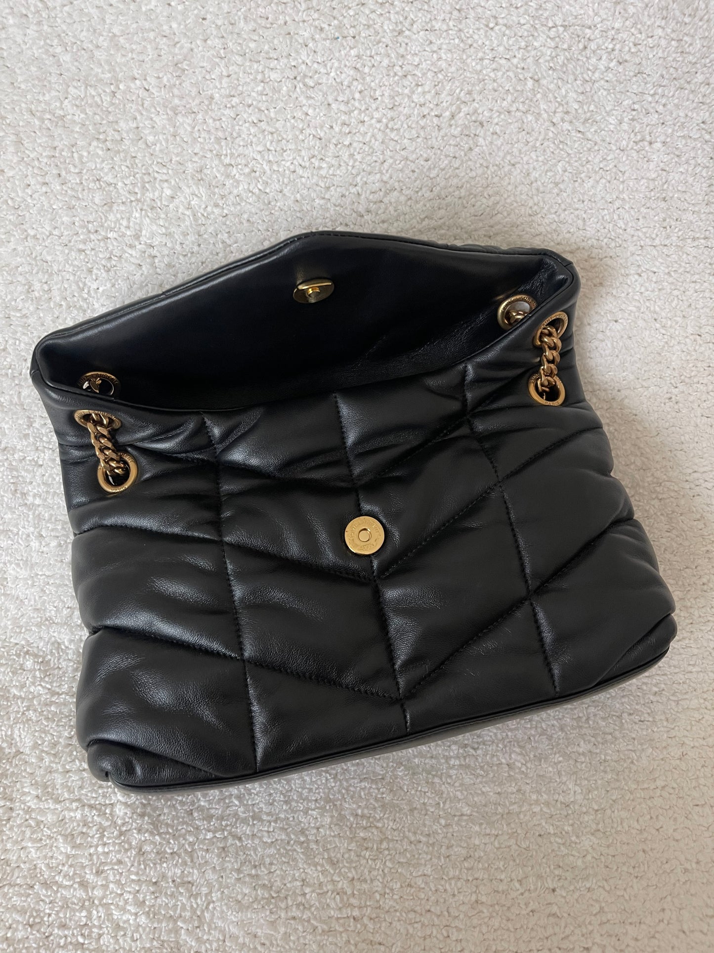 YSL BLACK PUFFER GOLD HARDWARE FULL SET
