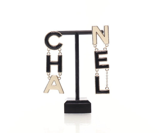 CHANEL LOGO EARRINGS (AUTHENTIC)
