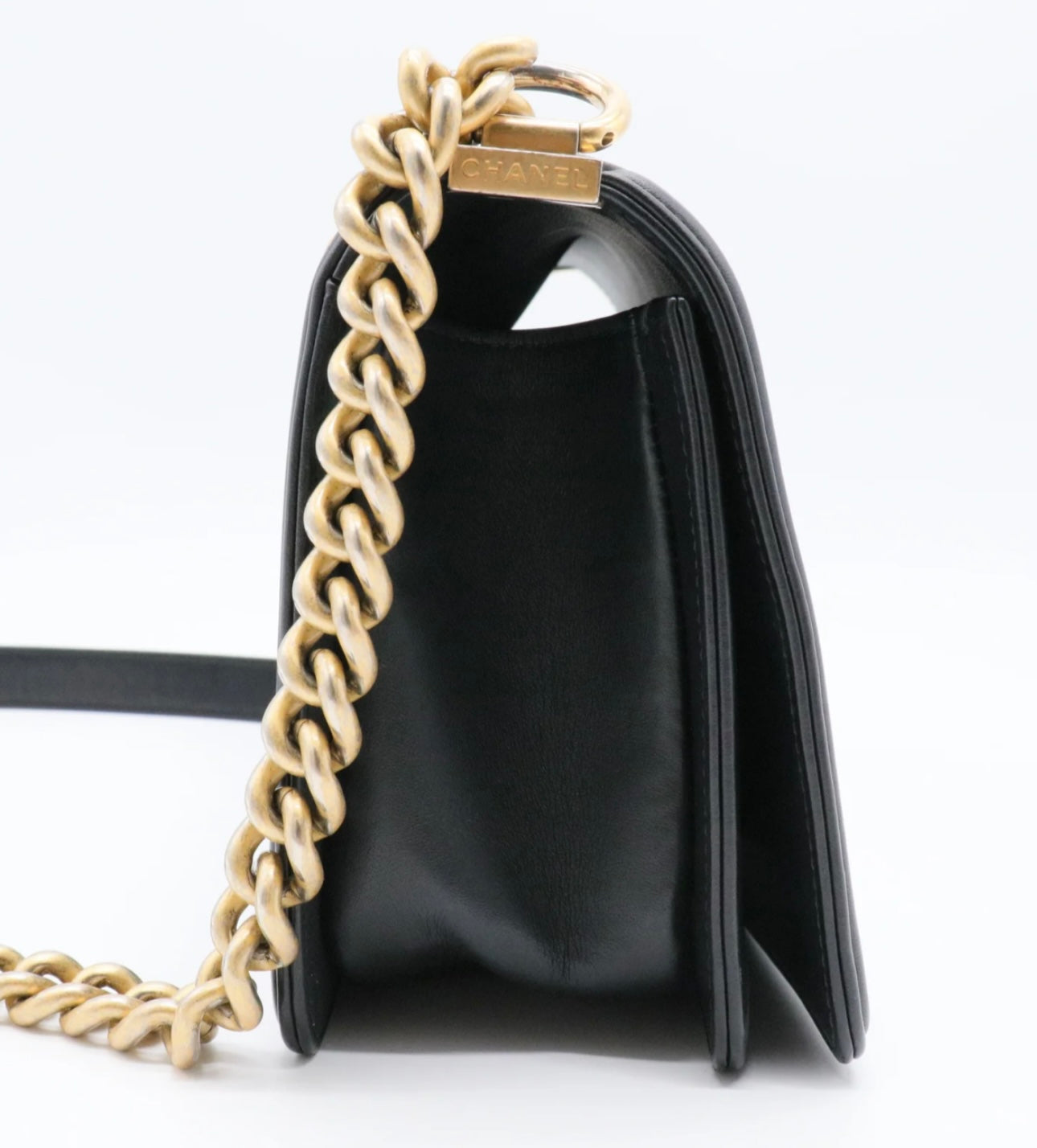 MEDIUM CHANEL BLACK LAMBSKIN BOY BAG