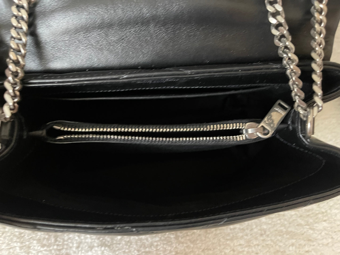 BLACK YSL LOU LOU BAG SILVER HARDWARE