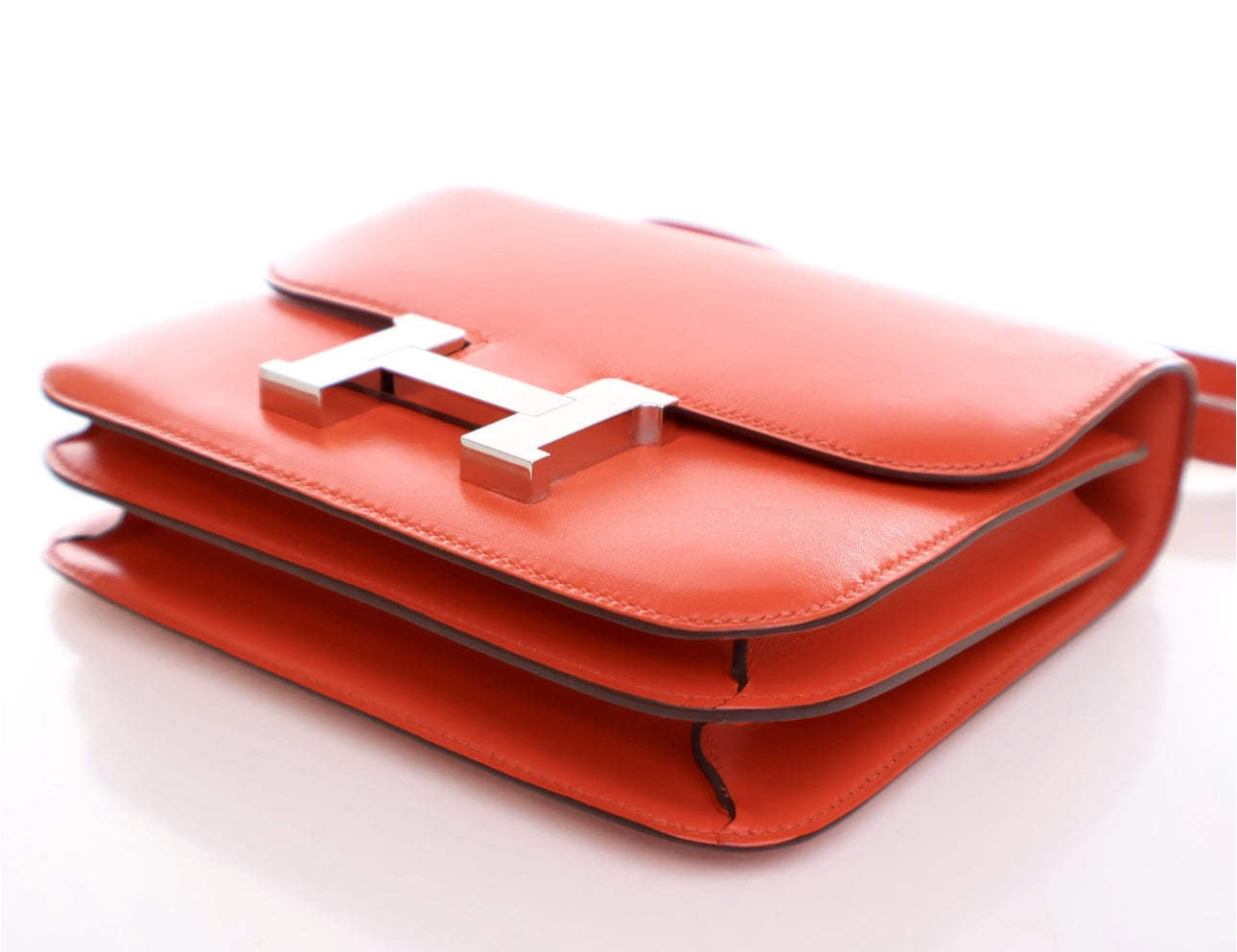 HERMES ROUGE TOMATE SWIFT MINI CONSTANCE 18