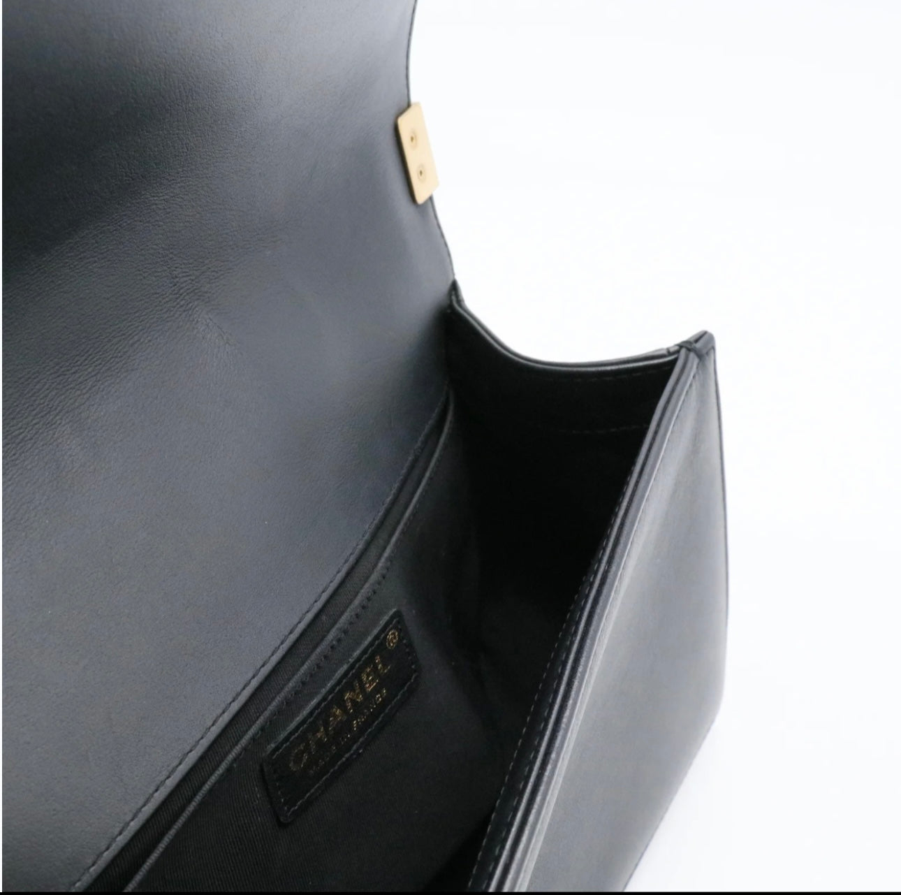 MEDIUM CHANEL BLACK LAMBSKIN BOY BAG