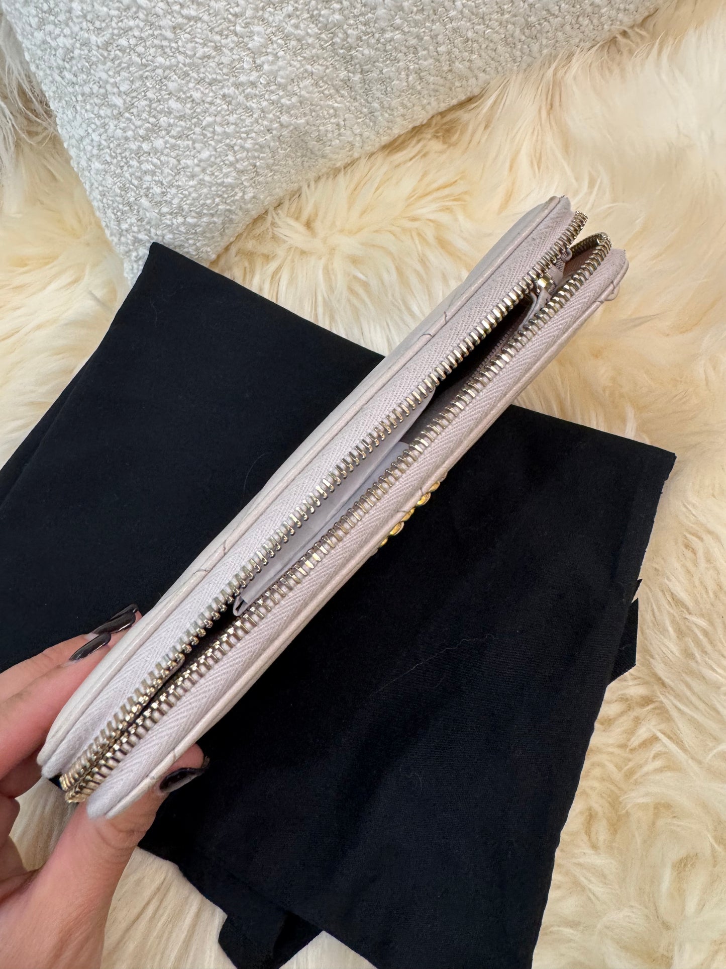 CHANEL LAMBSKIN LILAC GOLD HARDWARE