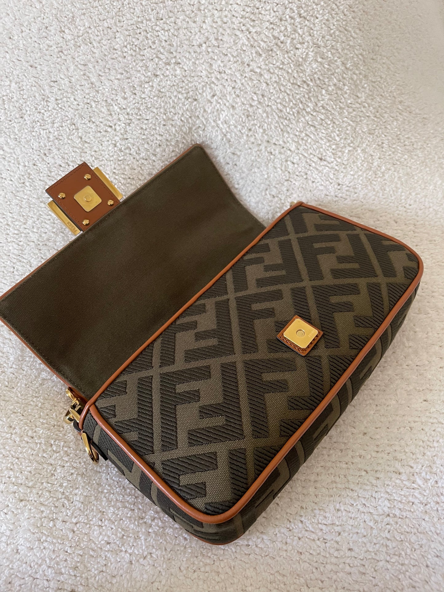 FENDI ZUCCA GREEN BAGUETTE