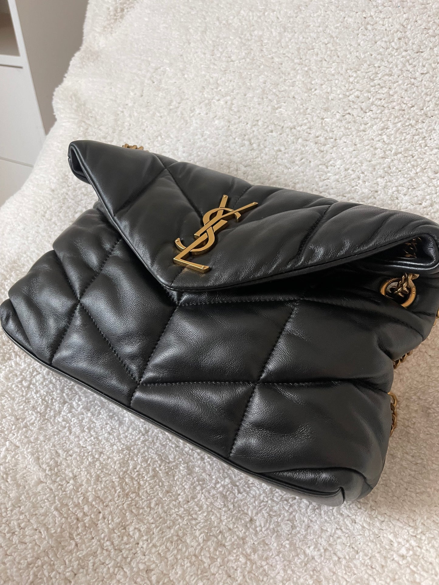 YSL BLACK PUFFER GOLD HARDWARE FULL SET
