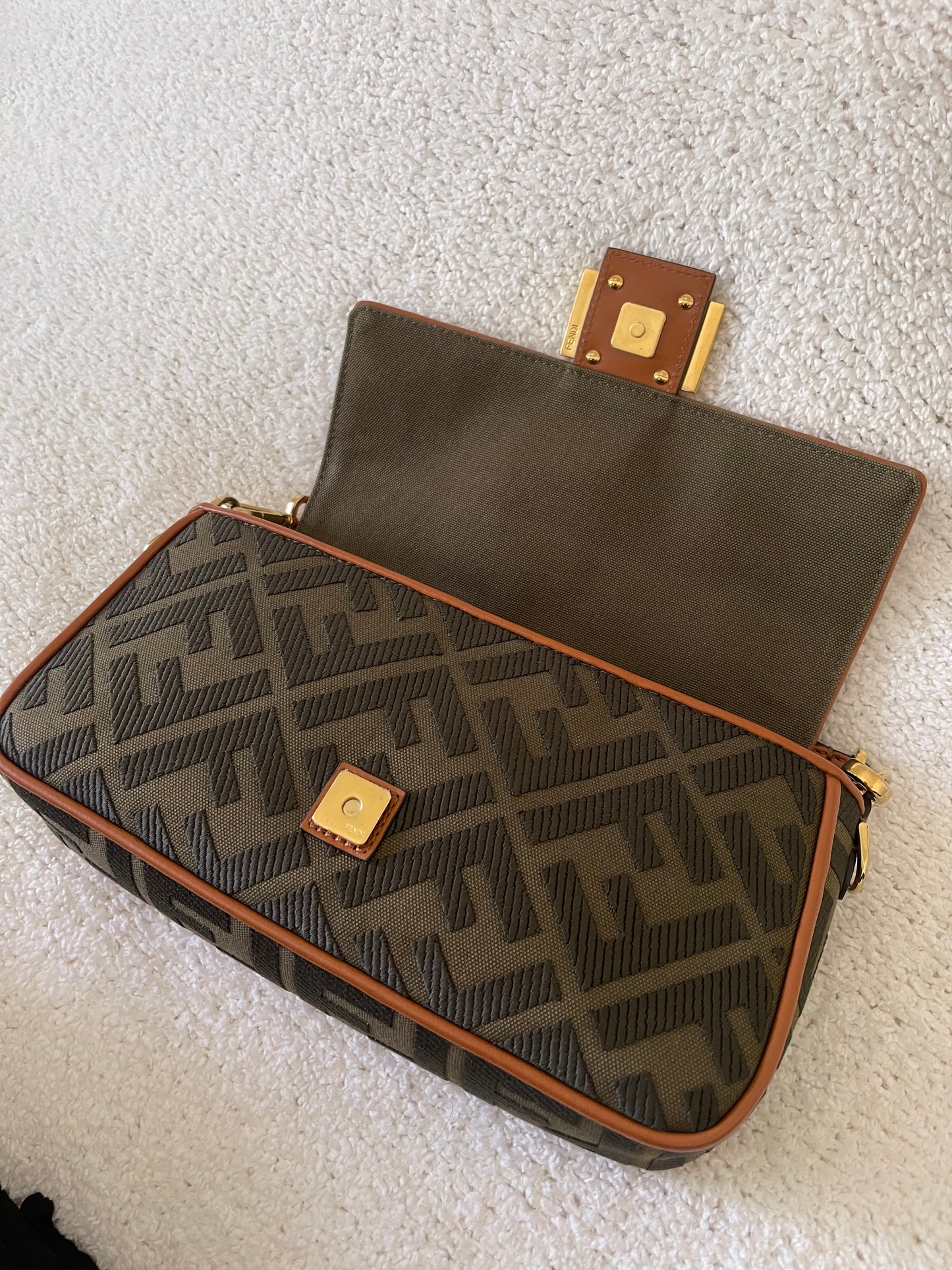 FENDI ZUCCA GREEN BAGUETTE