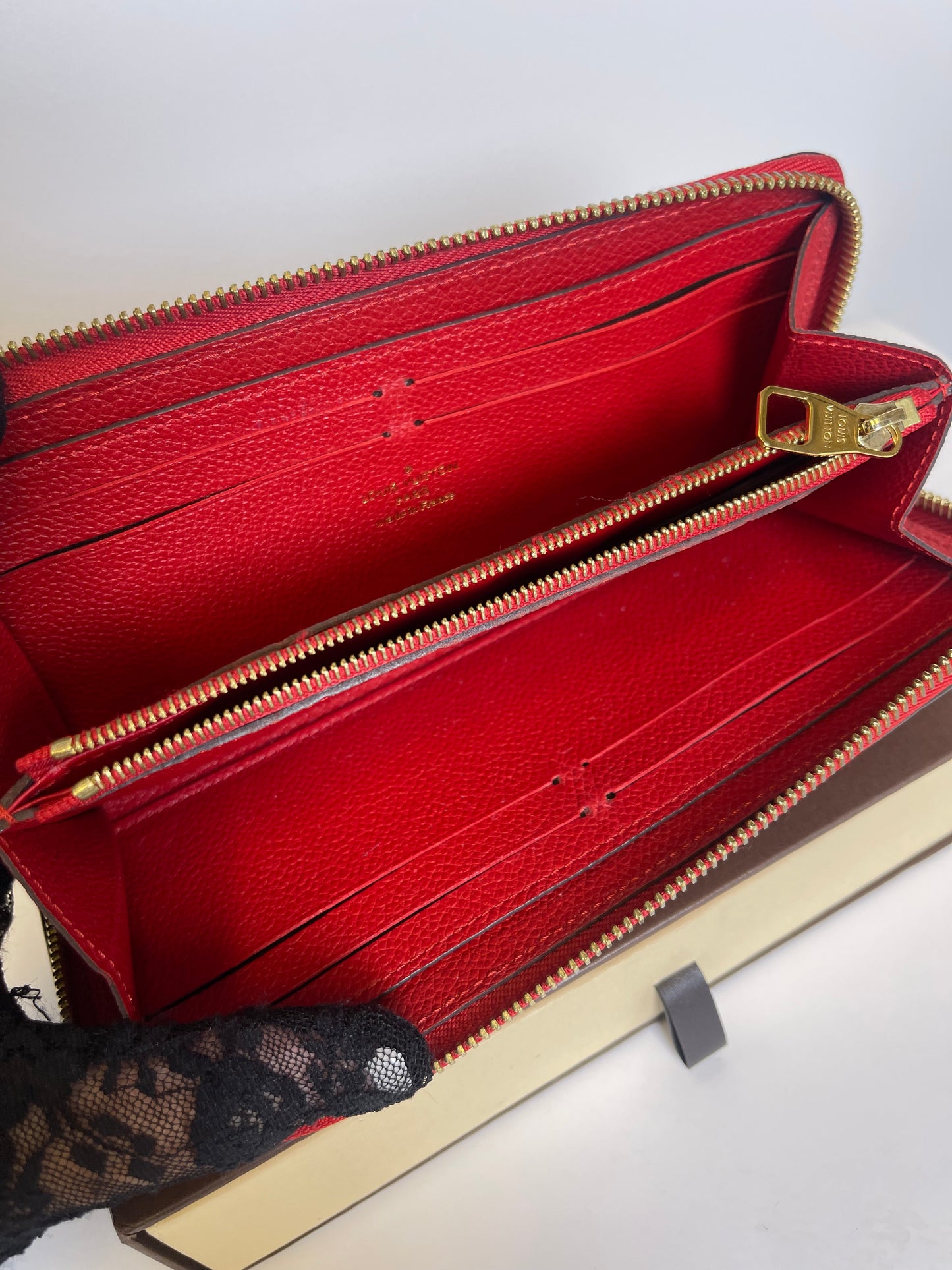 Louis Vuitton Red monogram Empriente Leather Long Wallet ￼