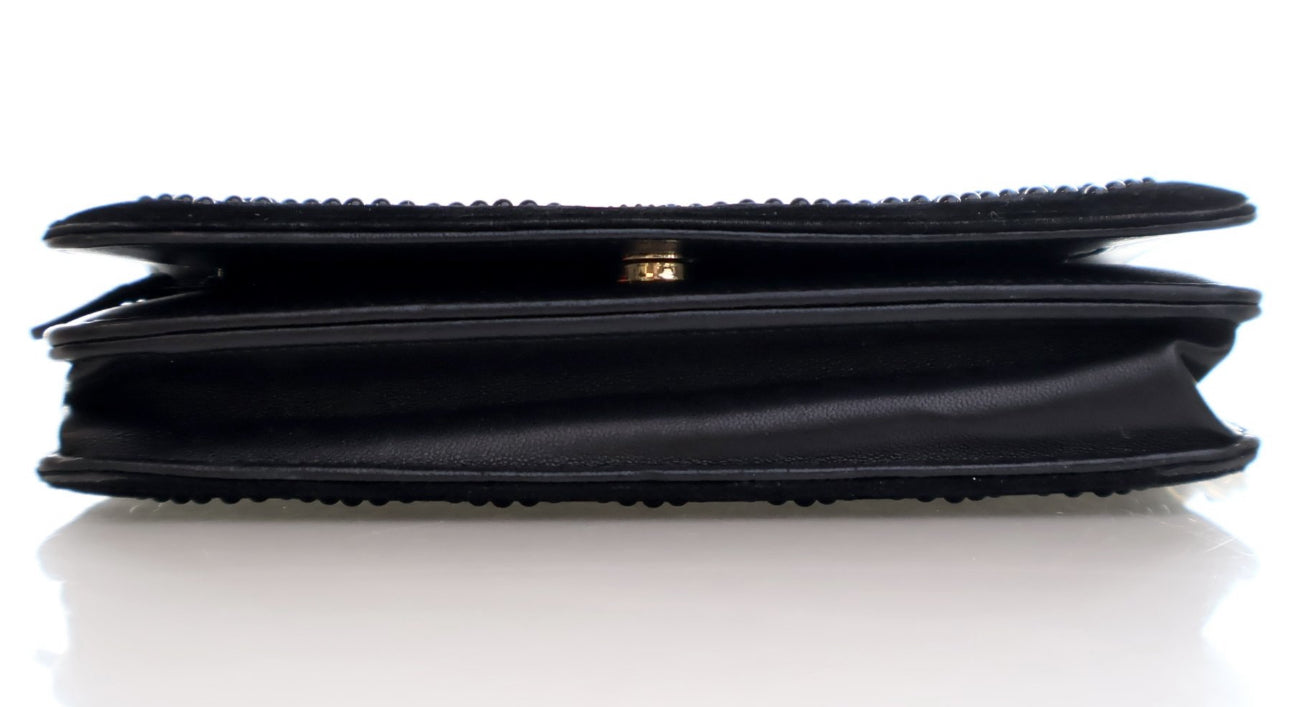 CHANEL VELVET EMBELLISHED WOC BLACK