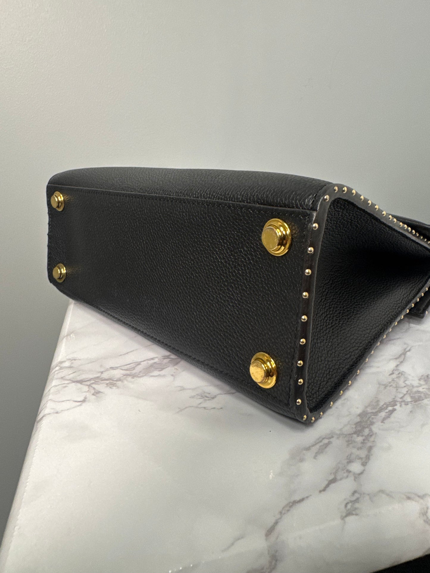 LOUIS VUITTON BLACK STEAMER WITH GOLD CHAIN