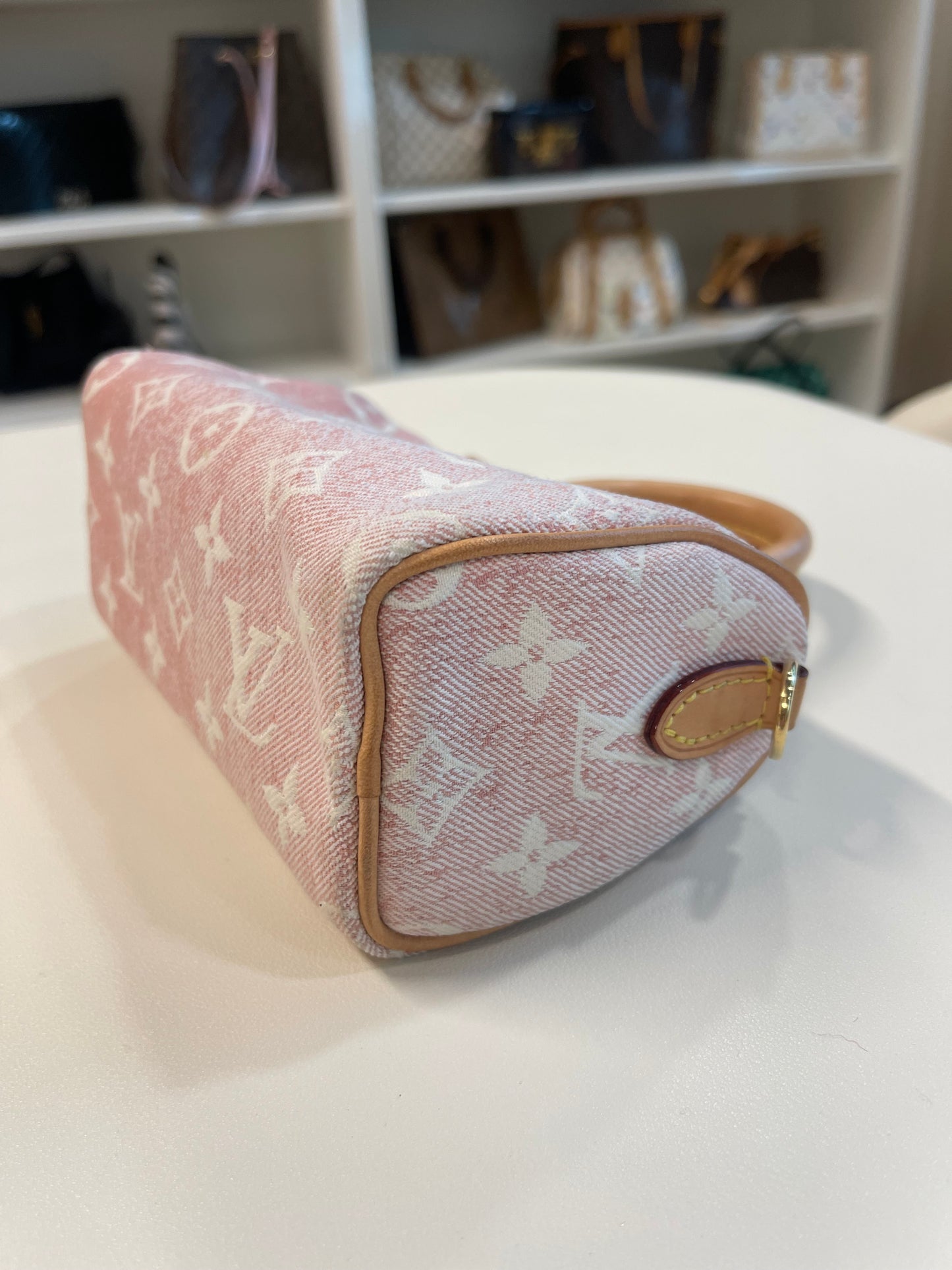 LV PINK NANO SPEEDY DENIM CROSSBODY