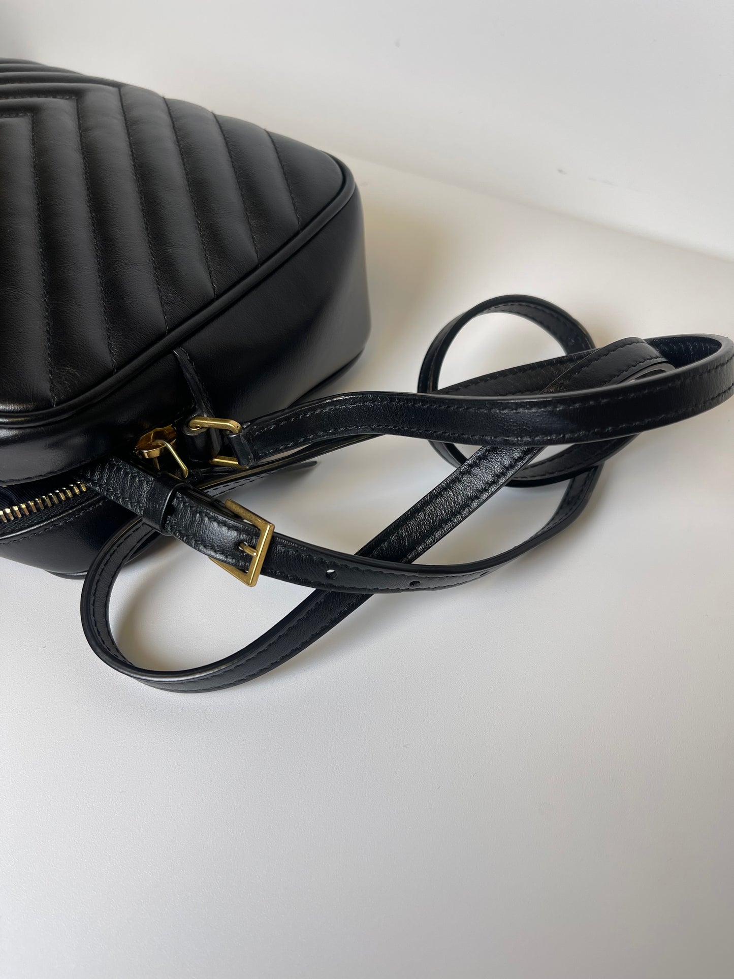 BLACK YSL CAMERA BAG