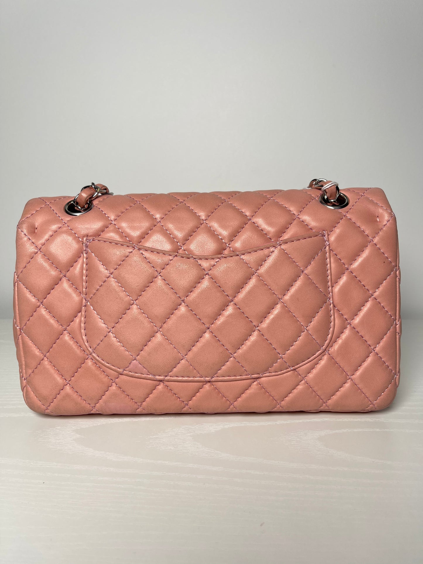 CHANEL PINK QUILTED LAMBSKIN MEDIUM DOUBLE FLAP