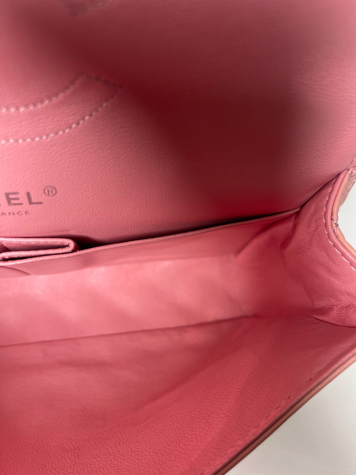 CHANEL PINK QUILTED LAMBSKIN MEDIUM DOUBLE FLAP
