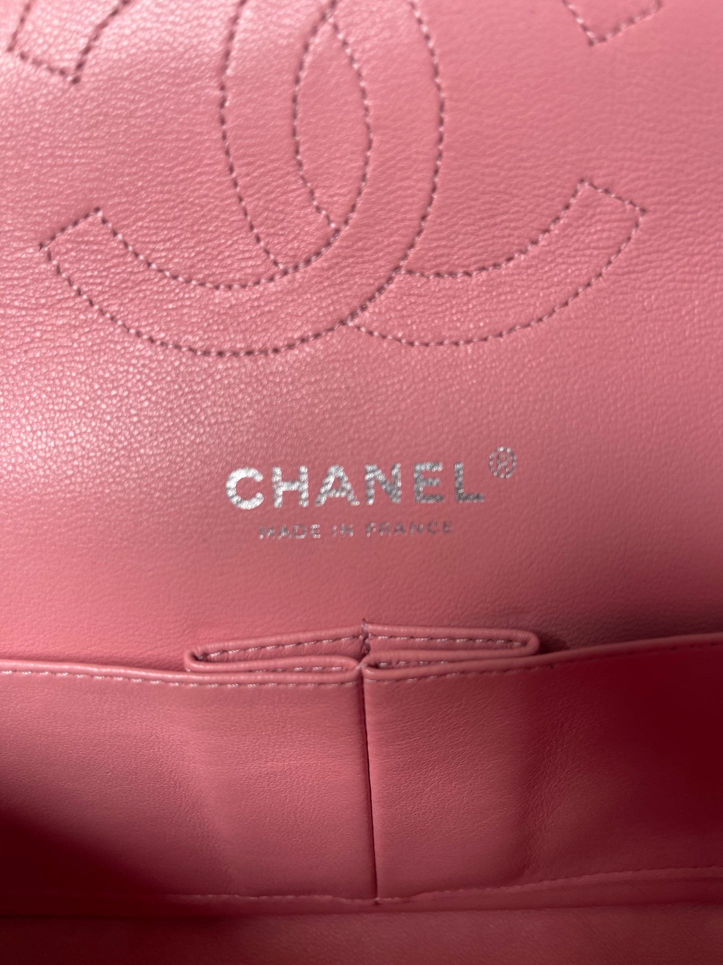 CHANEL PINK QUILTED LAMBSKIN MEDIUM DOUBLE FLAP