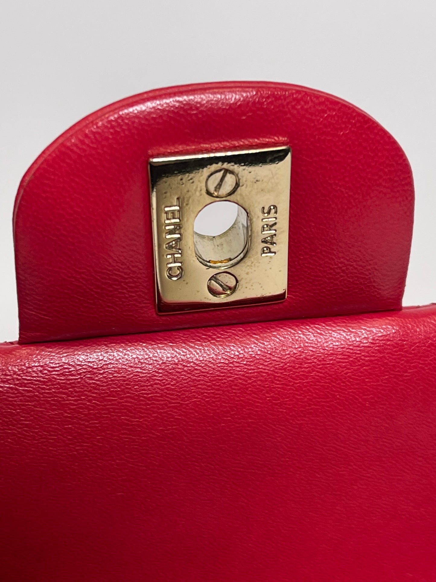 MINI CHANEL CLASSIC QUILTED LAMBSKIN DARK PINK