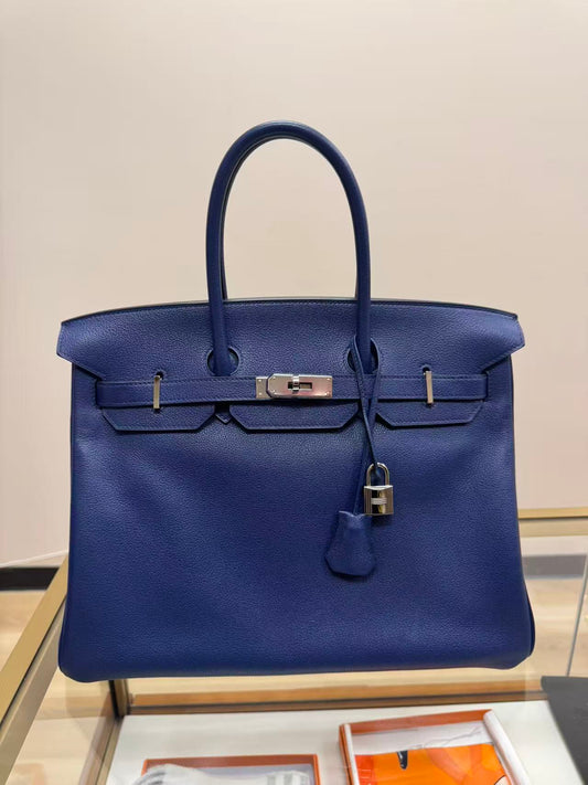 Birkin 35 Blue Saphire Palladium Hardware