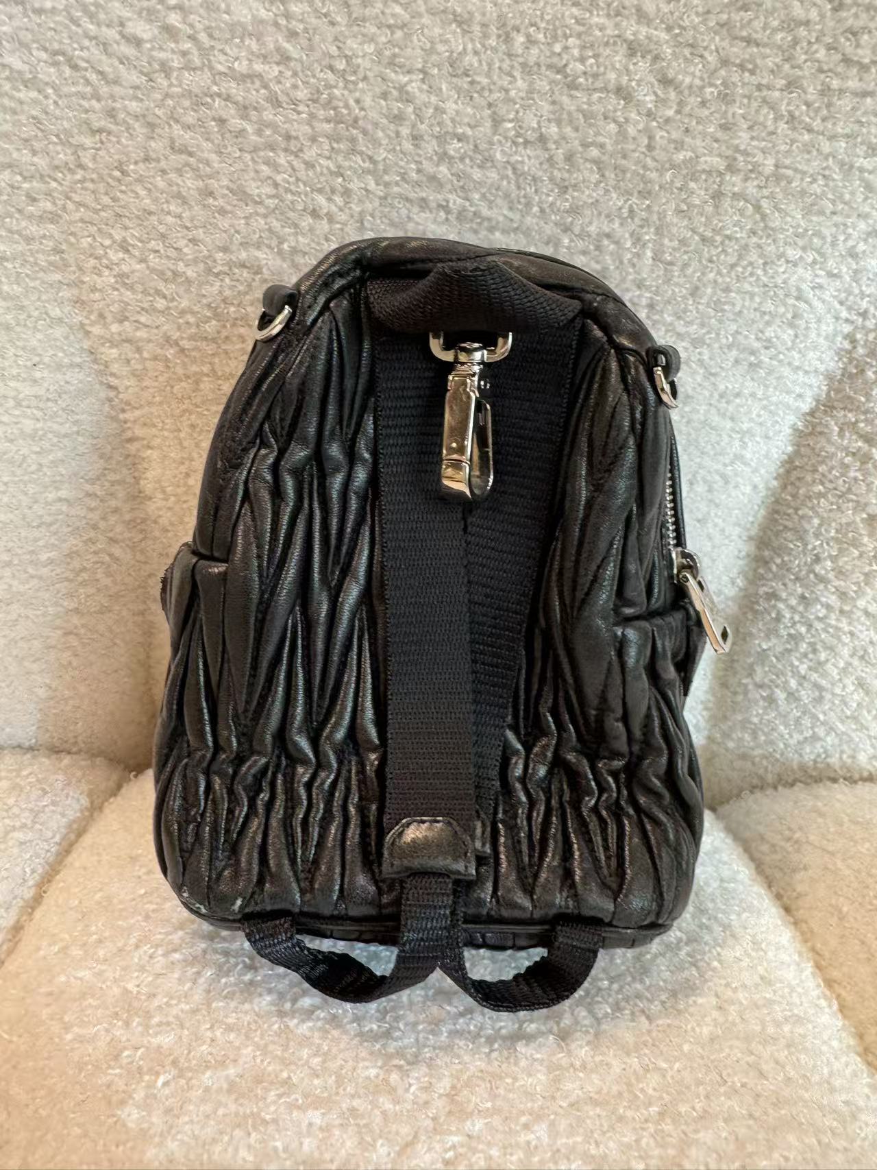 MIU MIU MINI MATELASSÉ LEATHER BACKPACK CROSSBODY BAG